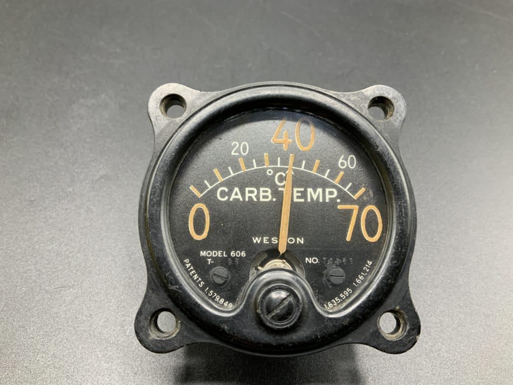 Authentic WWII Carb Temp Indicator 606-T-86