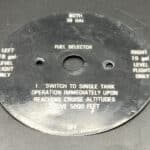 Placard Fuel Selector