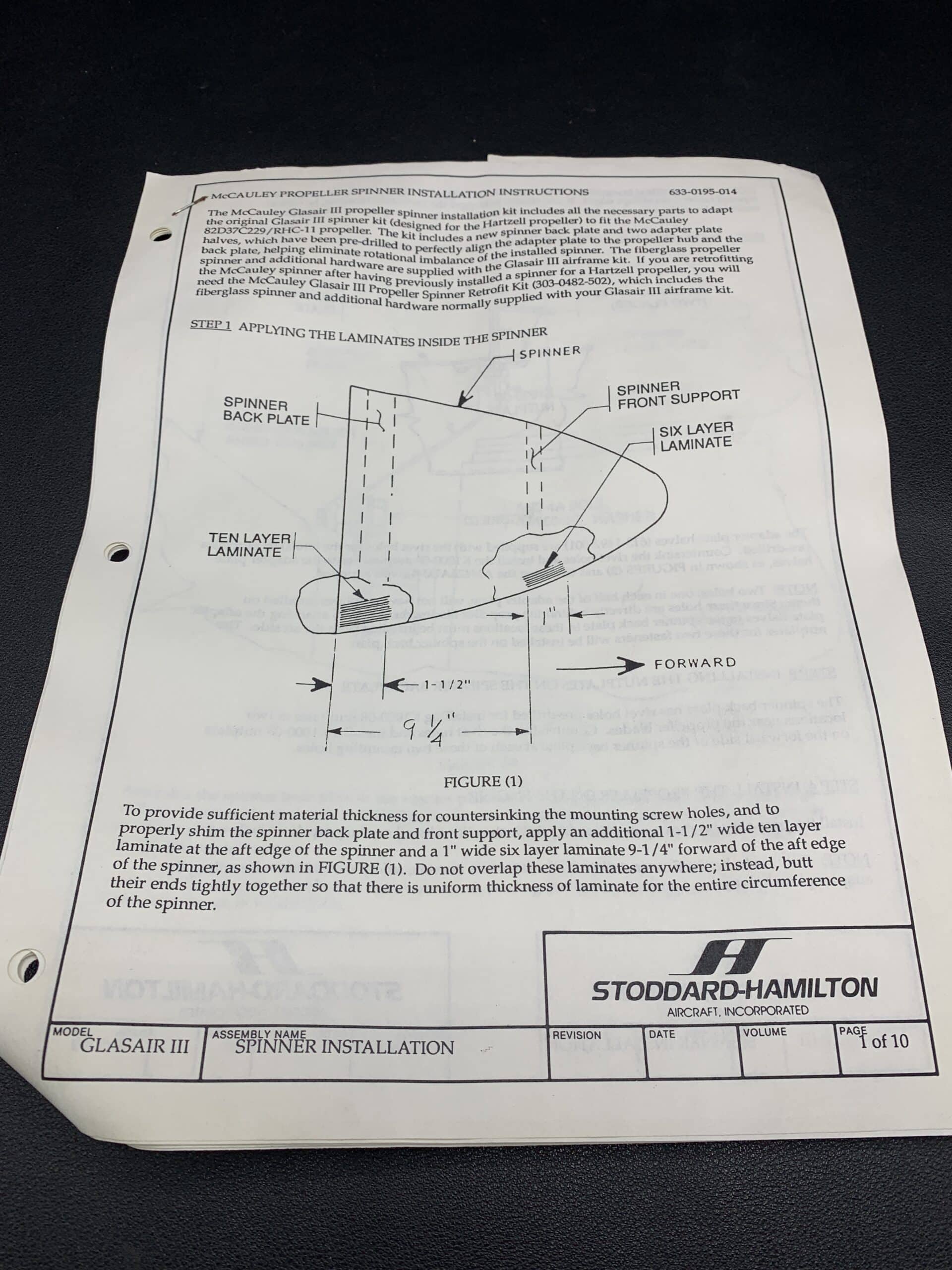 Stoddard Hamilton Aircraft Mcauley Spinner Kit, Glasair III - Image 2